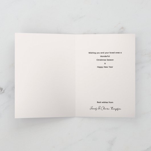 Rode Kerstversiering Feestelijke Groet Feestdagen Kaart (Binnen)