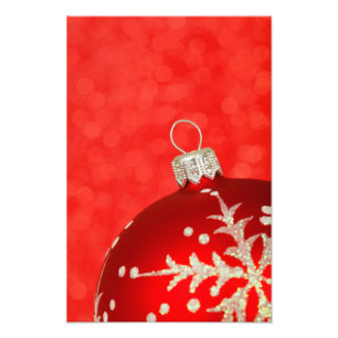 Rode kerstversiering foto afdruk