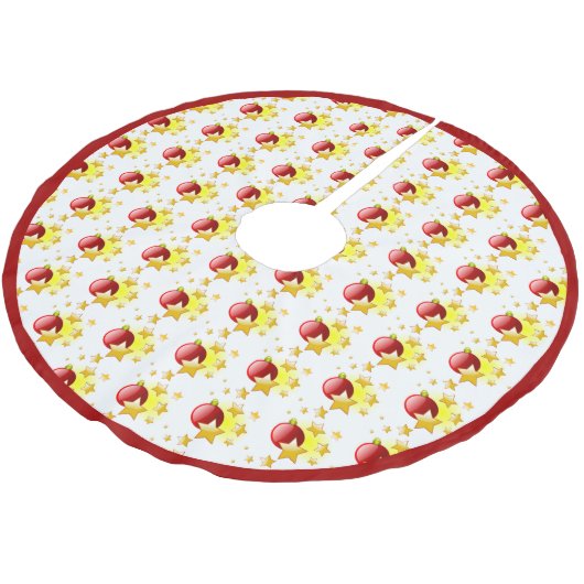 Rode kerstversiering gouden sterren Roodrand Kerstboom Rok (Gekanteld)