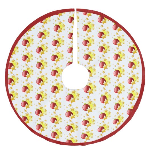 Rode kerstversiering gouden sterren Roodrand Kerstboom Rok (Voorkant)