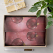 Rode Kerstversiering Kerstballen Op Rode Bokeh Tissuepapier (Geschenk)