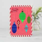 Rode kerstversiering & Kerststolprent Feestdagenkaart (Staand voorkant)