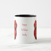 Rode kerstversiering met strik mok (Midden)