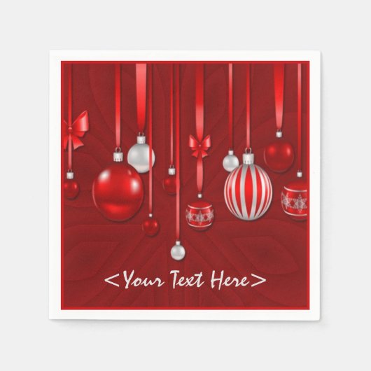 Rode kerstversiering Napkins Servetten (Voorkant)