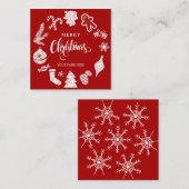 Rode kerstversiering notitiekaartje (Voorkant / Achterkant)