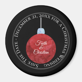 Rode kerstversiering/sla de datum/het huwelijk op magneet