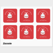 Rode kerstversiering vierkante sticker (Vel)