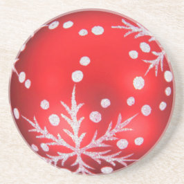 Rode kerstversiering zandsteen onderzetter