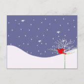 Rode kerstvogel feestdagenkaart (Voorkant)