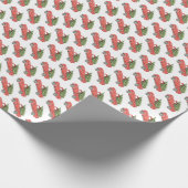 Rode Kerstwagen Boerderij Fresh Trees Cadeaupapier (Hoek)