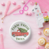 Rode Kerstwagen Boerderij Fresh Trees Papieren Kommen (Feest)