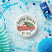 Rode Kerstwagen Boerderij Fresh Trees Papieren Kommen (Feest)