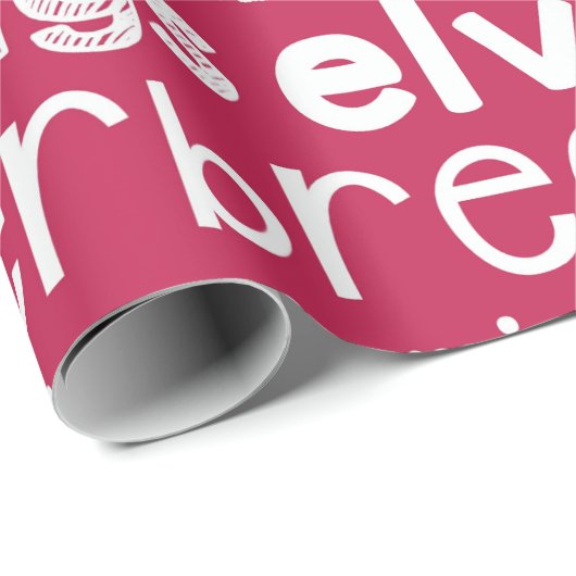 Rode Kerstwoorden Vakantie inpakpapier (Rol Hoek)