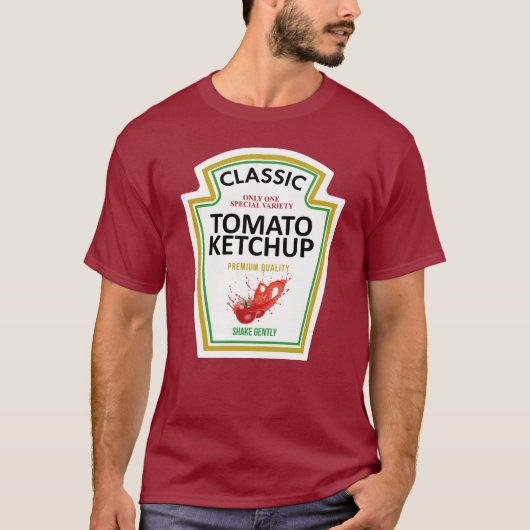 Rode Ketchup DIY Halloween Kostuum Matching Groep T-shirt (Voorkant)