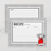 Rode Keuken Utensil Caddy Rolling Pin Recept Kaart (Voorkant / Achterkant)