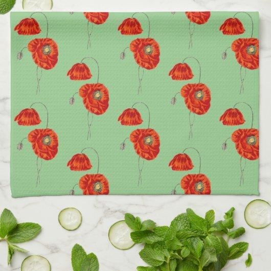 Rode  keukenhanddoek met blaasjes (Gevouwen)