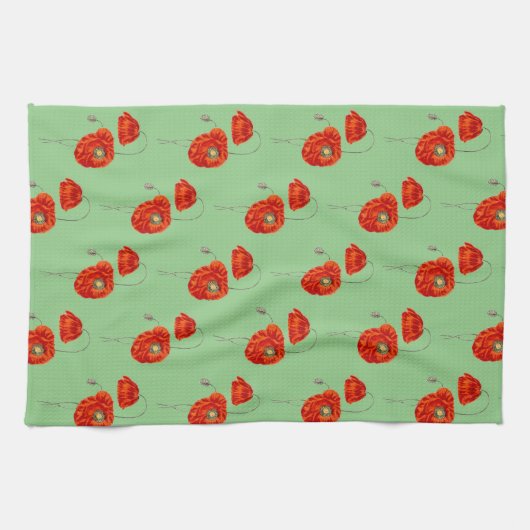 Rode  keukenhanddoek met blaasjes (Horizontaal)