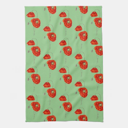 Rode  keukenhanddoek met blaasjes (Verticaal)