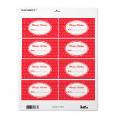 Rode keukenlabels op maat etiket (Full Sheet)