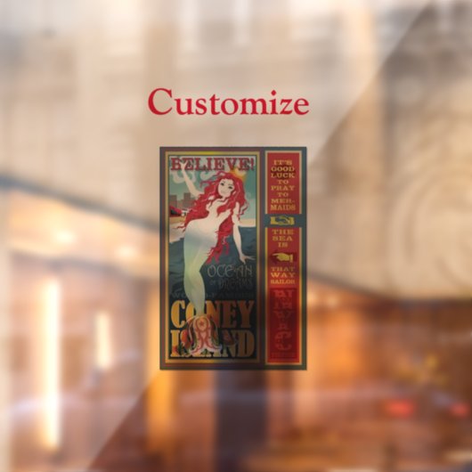 rode kever op het eiland mermaid Thunder_Cove Raamsticker (Vel 2)