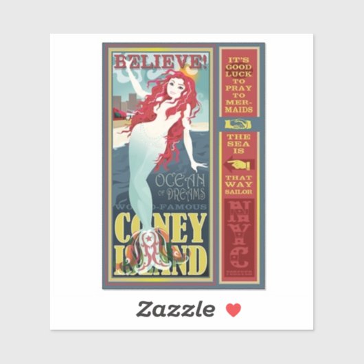 rode kever op het eiland mermaid Thunder_Cove Sticker (Vel)