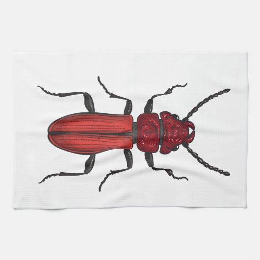 Rode kever theedoek (Horizontaal)