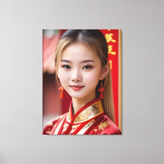 rode kimono canvas afdruk (Voorkant)