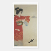 rode kimono vrouw - monogram servet (Voorkant)