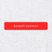 Rode Kinder naam: strijken op kleding Labels (Design 1)