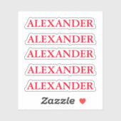 Rode Kinder Naam Uitgesneden Sticker met Naam Kers (Vel)