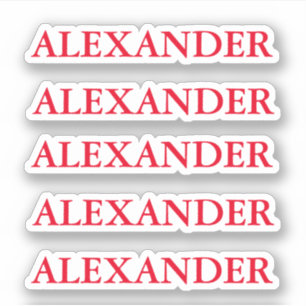 Rode Kinder Naam Uitgesneden Sticker met Naam Kers
