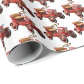  rode Kinder peddel auto Cadeaupapier (Rol Hoek)