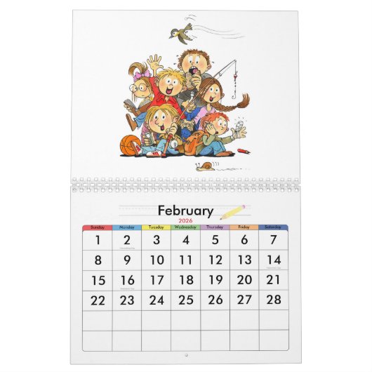 Rode Kinderen Kalender - Grappige Kalender Voor Ki (Feb 2026)