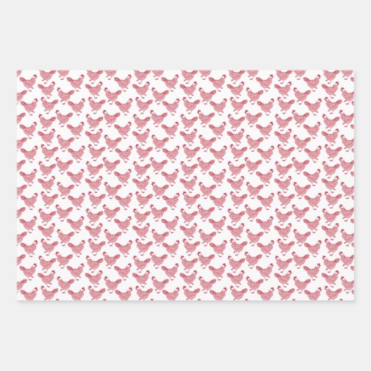 Rode kip inpakpapier vel (Voorkant 3)