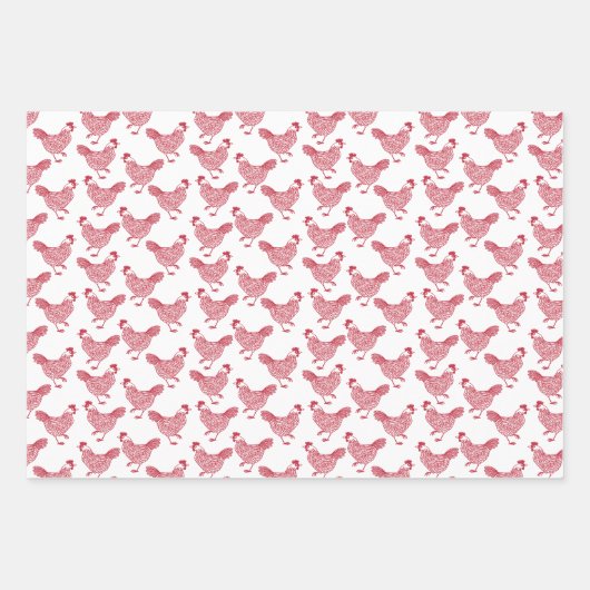 Rode kip inpakpapier vel (Voorkant 2)