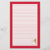 Rode kip kippenvogel tekening gevoerd briefpapier (Voorkant)