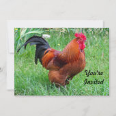  rode kip profiel foto verjaardag kaart (Voorkant)