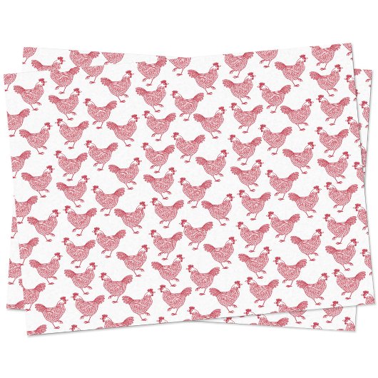 Rode kip tissuepapier