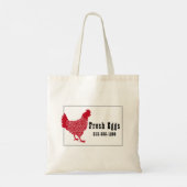 Rode kip verse eieren tote bag (Achterkant)