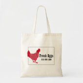 Rode kip verse eieren tote bag (Voorkant)