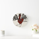 Rode kippenklok ronde klok (Huis)