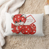 Rode Kitten Valentijn Lumbar Kussen (Deken)