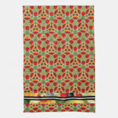 Rode klaproos all over mix in match geschilderd on theedoek (Verticaal)