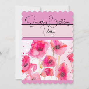 Rode Klaproos Aquarel bloemige Bloemen Poppies Kaart