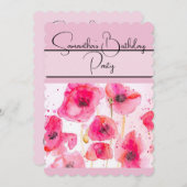 Rode Klaproos Aquarel bloemige Poppies Kaart (Voorkant / Achterkant)