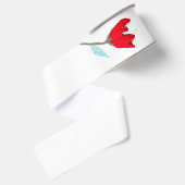 Rode Klaproos Aquarel Grosgrain Lint (Achterkant)