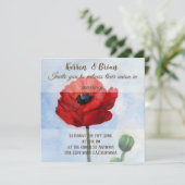 Rode Klaproos Aquarel Trouw Uitnodiging (Staand voorkant)