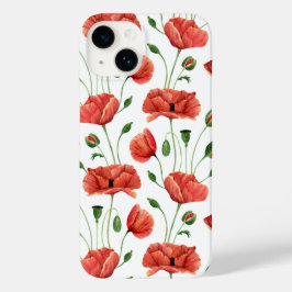 Rode Klaproos Aquarel Wilde Bloem  Case-Mate iPhone 14 Hoesje