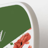 Rode Klaproos Aquarel Wilde Bloem Eigen Naam Pickleball Paddle (Links Detail)