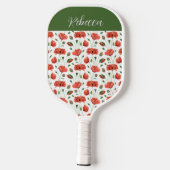Rode Klaproos Aquarel Wilde Bloem Eigen Naam Pickleball Paddle (Achterkant)